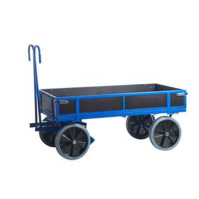 Handpritschenwagen, für den Innenbereich, mit Bordwänden, Vollgummi, 960x660