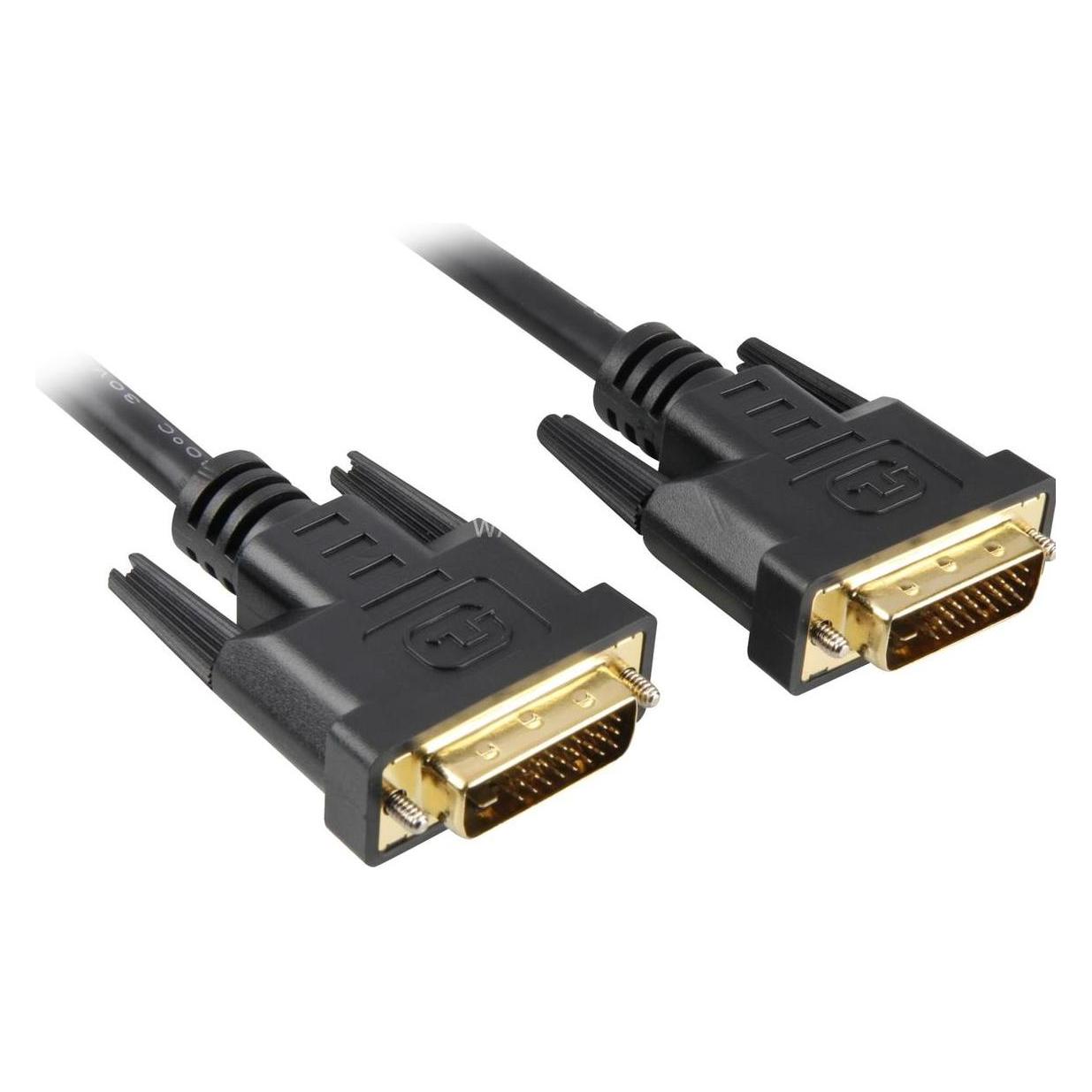 Sharkoon DVI auf DVI (Dual Link, 24+1) Kabel 2m schwarz (2 m) (4044951009114)