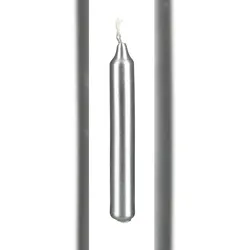 Kopschitz Kerzen Kerzen Baumkerzen Silber (getaucht), 100 x 12 mm, 20 Stück