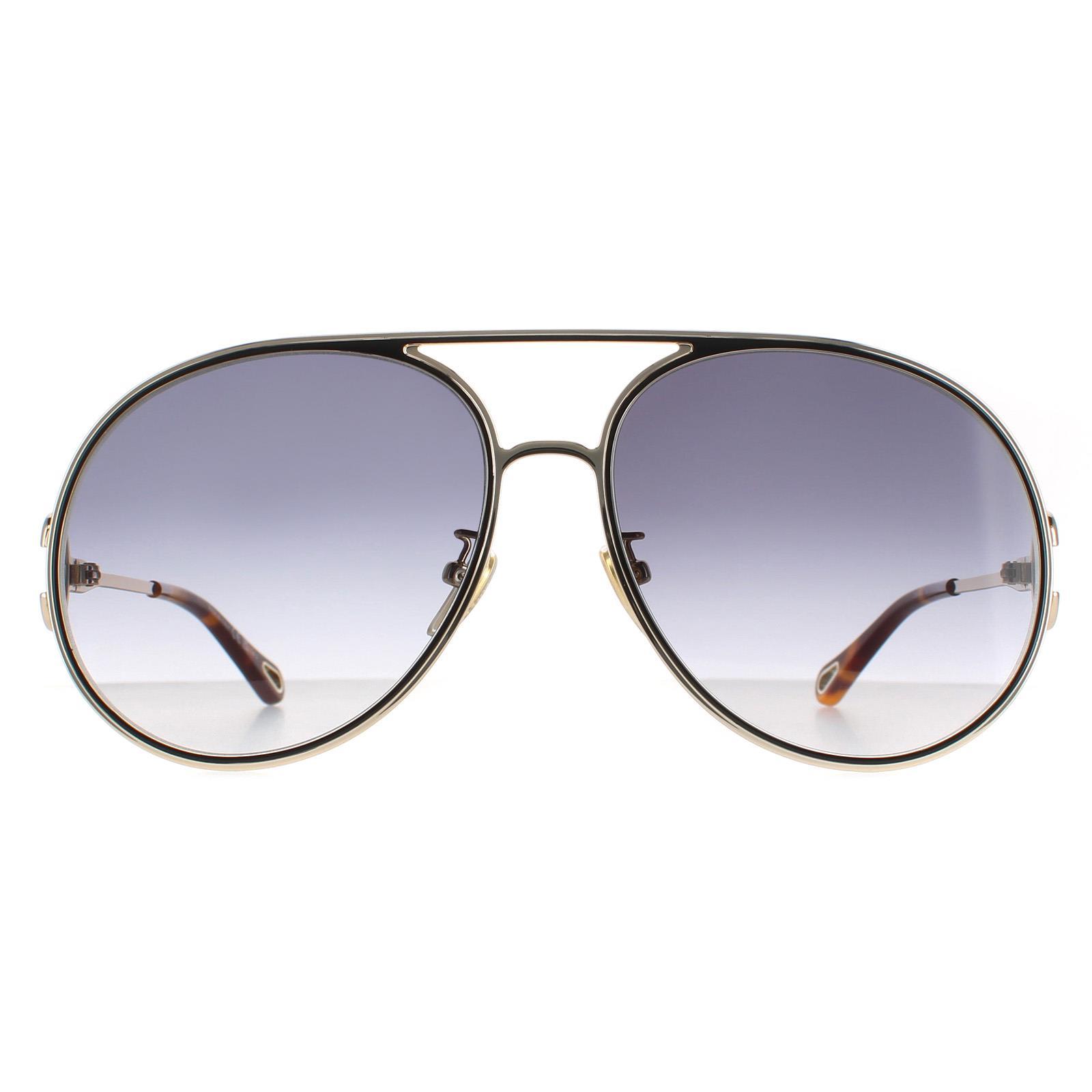 Chloe Aviator Dames Gold Zwart Grijs Gracient CH0145S