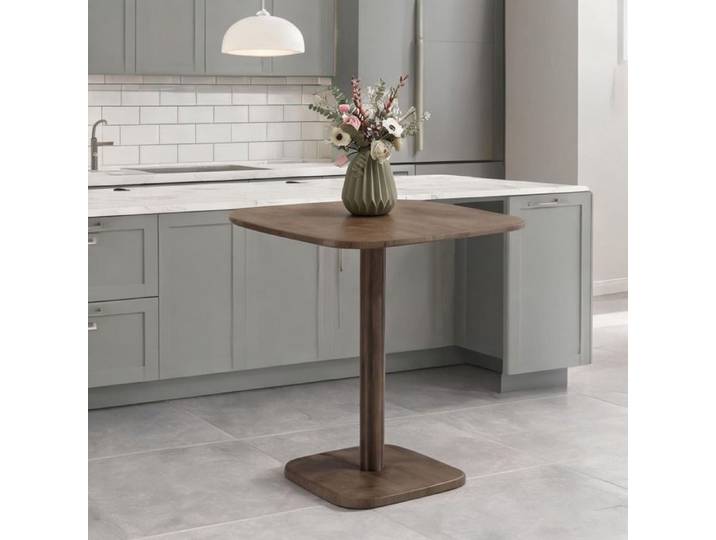 Marron Bois D'Hévéa and style contemporain Dining Tables with 27.6 in 70 x 70 cm
