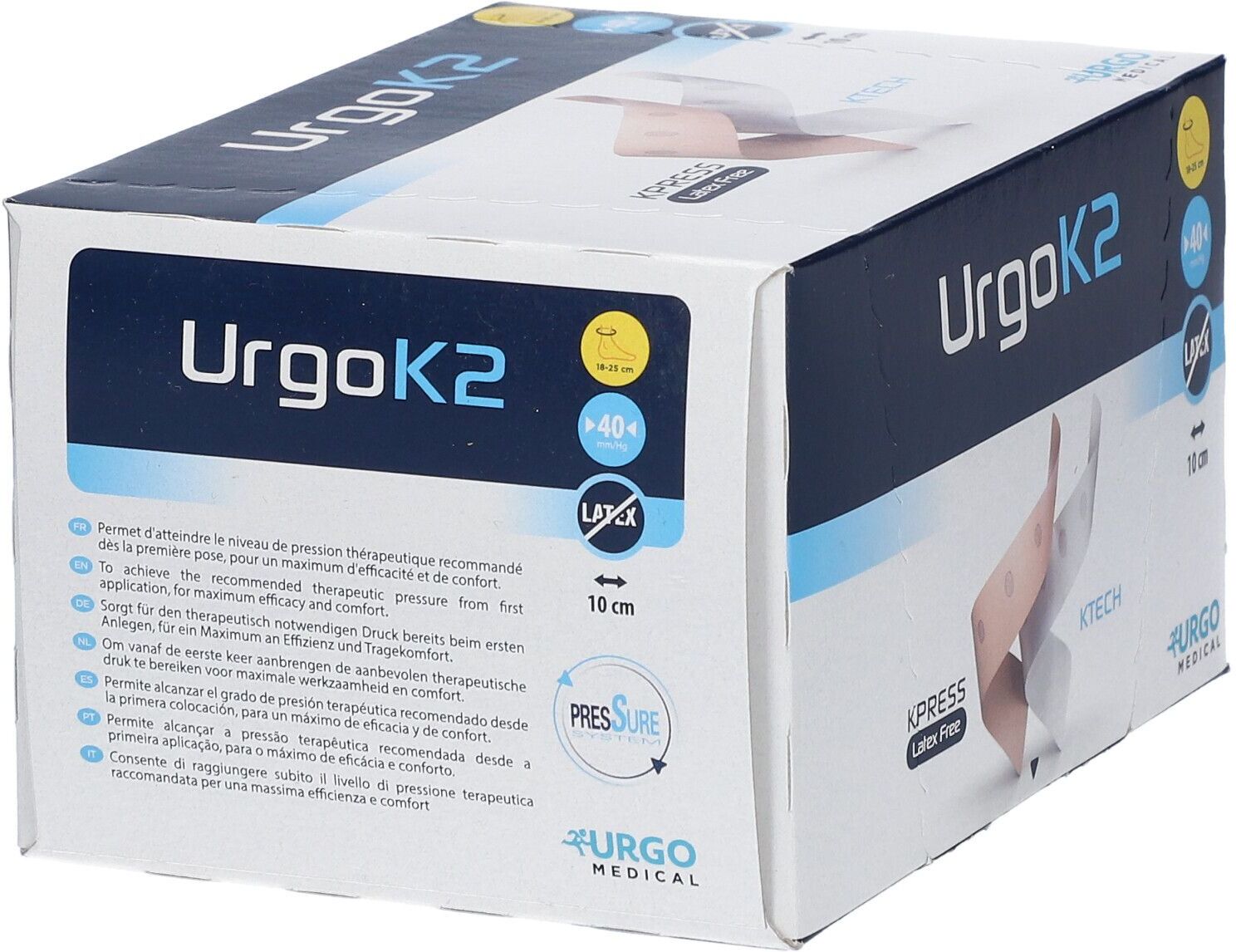 Urgok2 Latex Free Kompr.Syst.10cm Knöchelu.18-25cm 1 St Binden