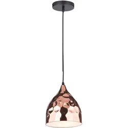 Vintage Pendel Lampe Hänge Flur Decken Fluter Hammerschlag Optik Leuchte rose-gold V-TAC 3714