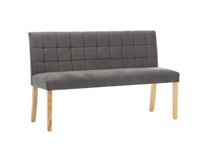 Helloshop26 Sitzbank, 140 x 56 x 86 cm, Veloursgrau, 02_0010902