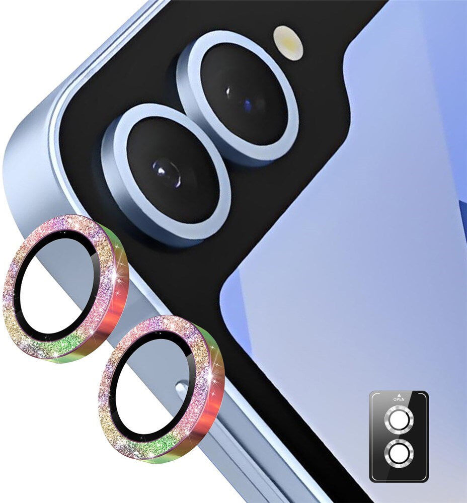 Samsung Galaxy Z Flip7 ENKAY Glitter Kameralinsebeskyttelse - Multifarvet