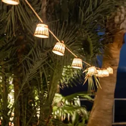 New Garden AURORA Lichterkette aus Naturfasern 8 Meter mit Stecker 230V