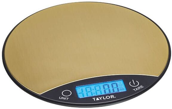 Taylor Pro Black & Brass 5kg Digital Dual Kitchen Scale