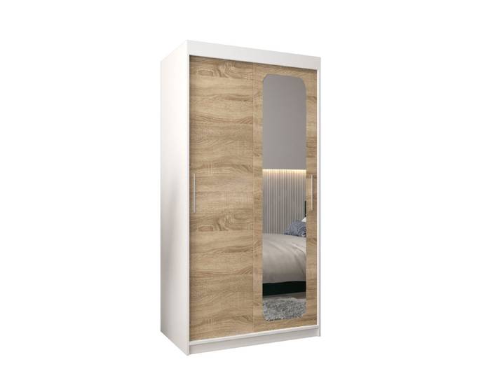 ABIKS MÖBEL Schwebetürenschrank Promo T2 Schlafzimmerschrank - mit Spiegel, Kleiderstange, Regalen