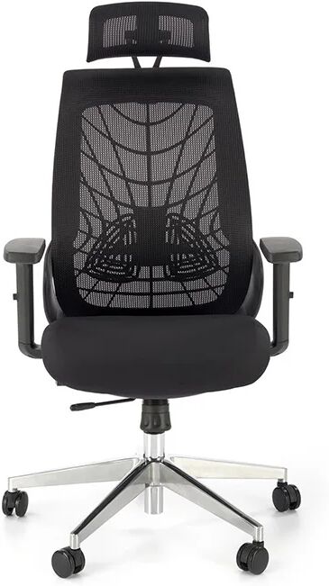 garneroarredamenti Sedia gaming con ruote regolabile in tessuto nero Riccardi