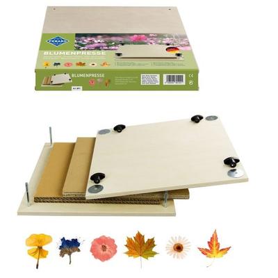 PEBARO BP1 - Blumenpresse, Holz mit Kraftschrauben, 300x300x9mm