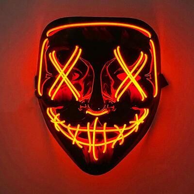 Inspired Living Neon Glow LED Purge Mask Wireless Light Up Halloween Cosplay Mask 5