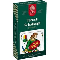 Schafkopf und Tarock Spielkarten mit bayerischem Bild in Papiereinschlag, Kartenspiel