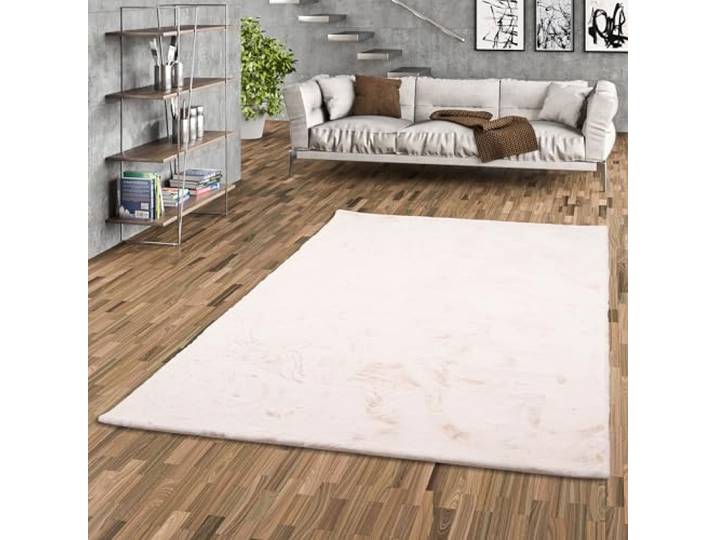 Pergamon Plush - Tapis de Luxe en Fourrure synthétique Super Douce - Crème