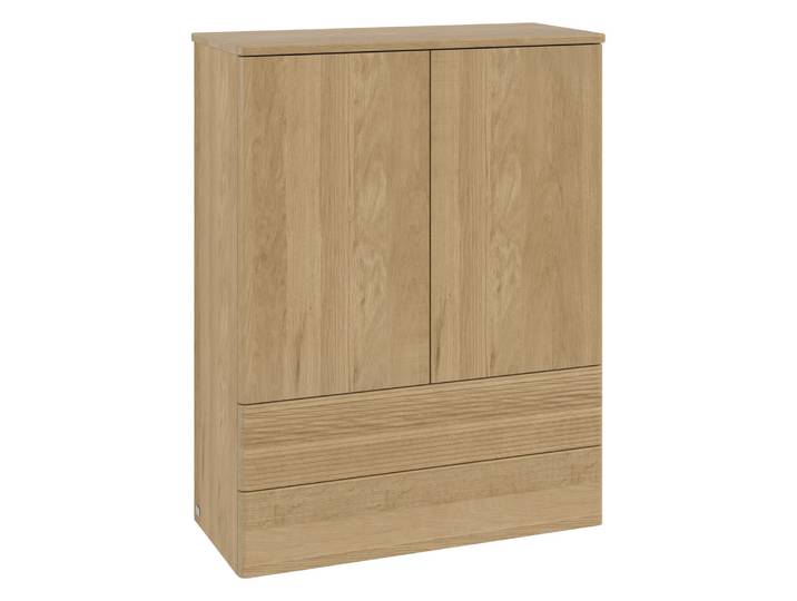 Villeroy & Boch Antao Highboard 81,4 x 103,9 cm, 2 Türen, Fronten mit Struktur, mit LED-Licht 2186052