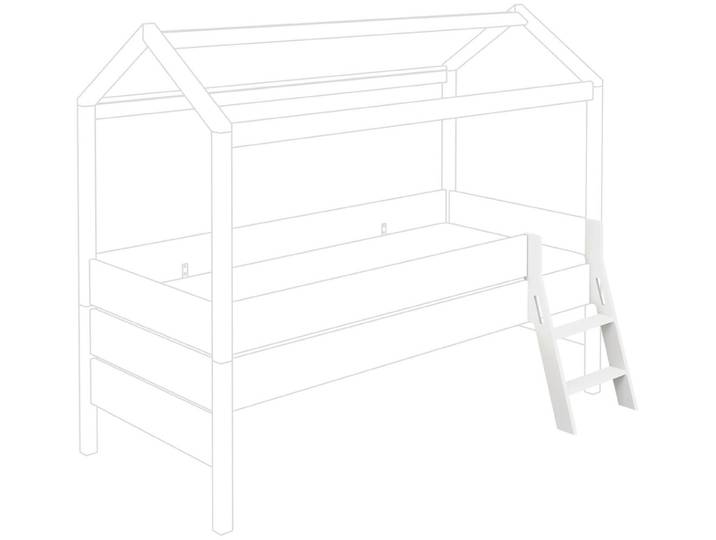 Anlegeleiter PAIDI TINY HOUSE zur Erweiterung des Bettes , weiß (kreideweiß), B:44cm H:80cm L:29cm, Massivholz, Leitern, Anlegeleiter, Leiter ist beidseitig montierbar