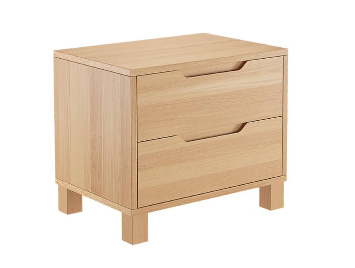 Nachttisch Buche Kubus-Form Bettkommode Nachtschrank mit Schublade