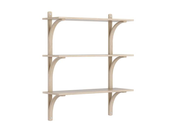 Swedese Levi Regal 3 Fachboden Weißpigmentierte Eiche-Aluminium, 90 cm