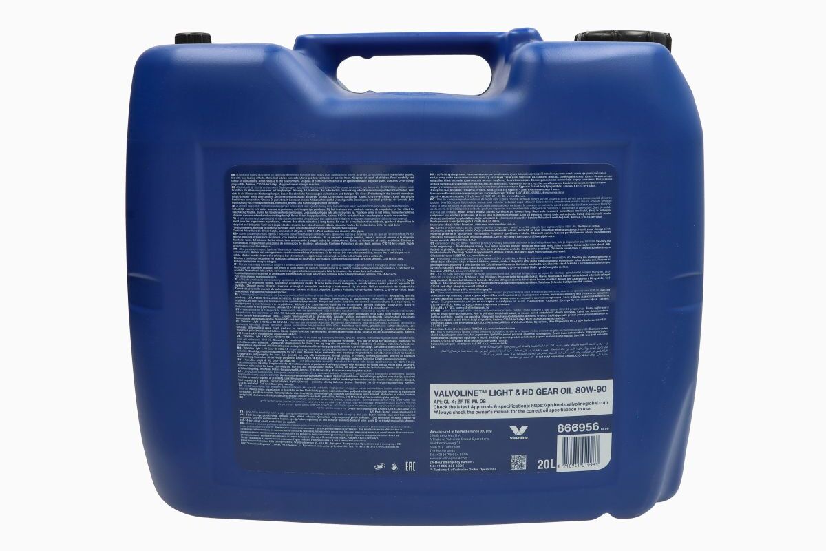 Getriebeöl VALVOLINE 866956 Light HD Gear 80W90 20L