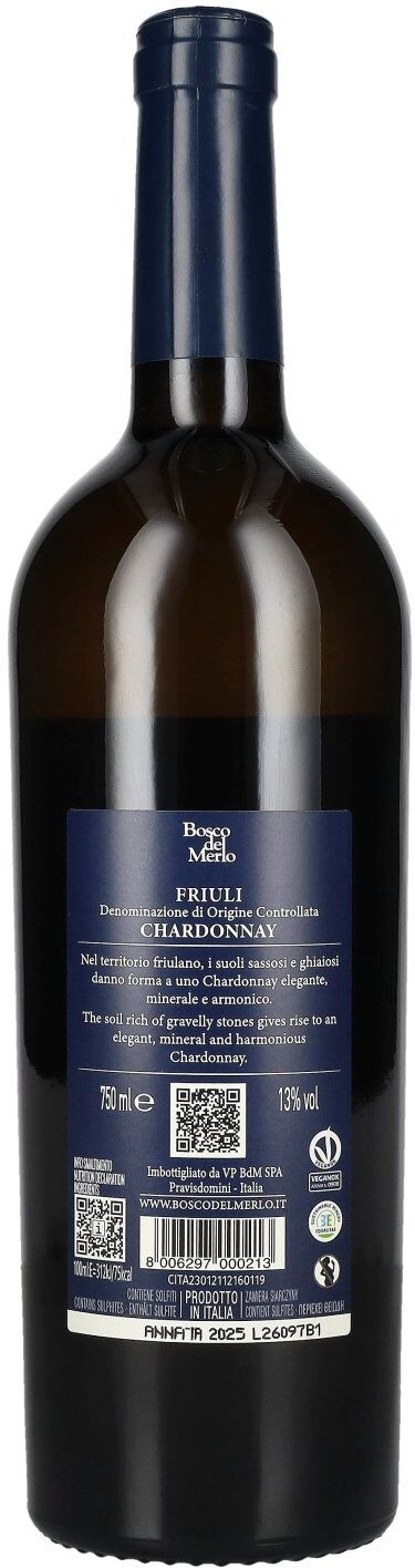 Bosco del Merlo CHARDONNAY Friuli DOC 2025 13% Vol. 0,75l
