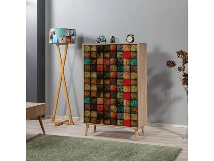 Dmora Schrank Proxima 80x36x127 cm Braun 3 Böden, 2 Türen