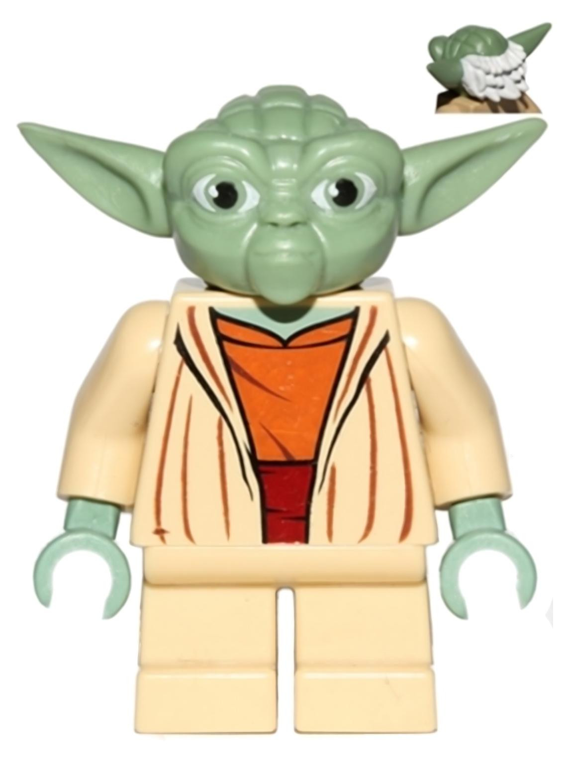 LEGO Minifiguur Yoda Clone Wars wit haar Star Wars sw0685