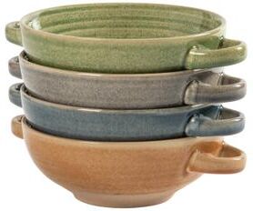 Gibson Elite Saville Court 4 Piece 6 Inch Stoneware Bowl Set, Reactive Glaze Soup and Cereal Bowls