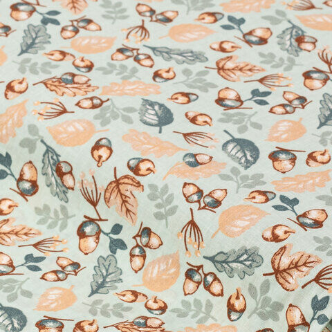 Baumwollstoff Nüsse "Mona", mint-color