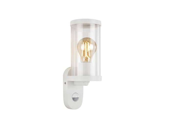 BRILONER - Buitenlamp met bewegingsmelder, buitenwandlamp, schemeringssensor, IP44, E27, wit, 270x95x115 mm (LxBxH), 3628-015