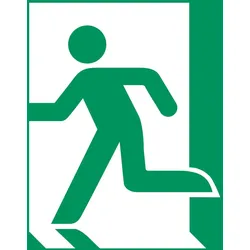Hinweisaufkleber Notausgang links 14.8 cm x 14.8 cm