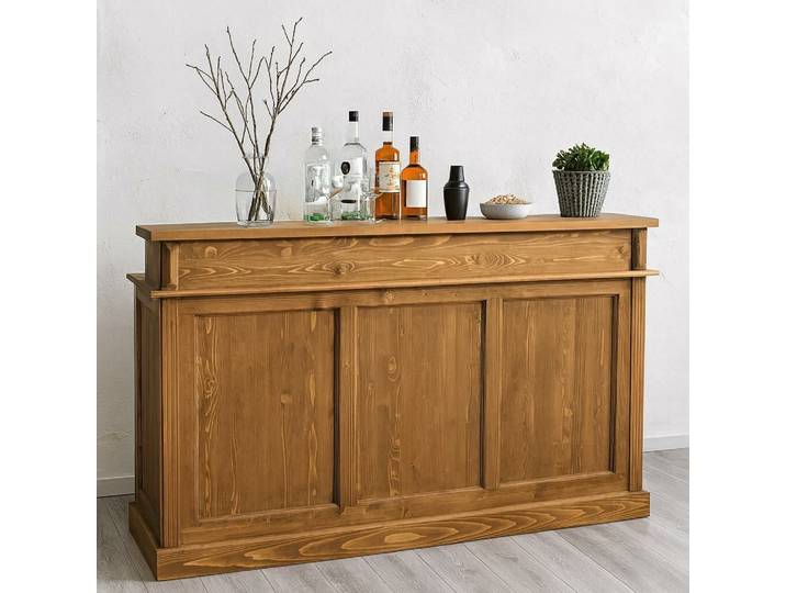 Langer Bartresen - Bar im Landhausstil gewachst braun