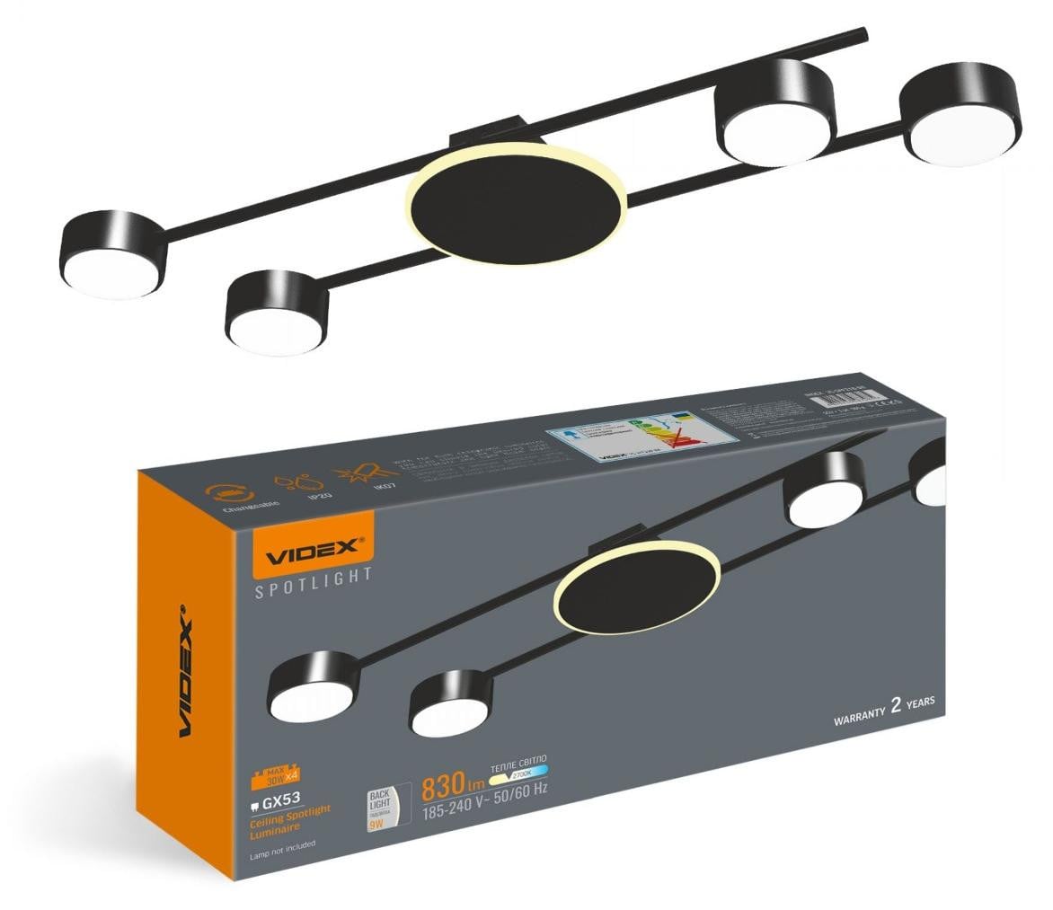 Videx LED opbouwspots voor plafondmontage, 4x GX53, accentverlichting