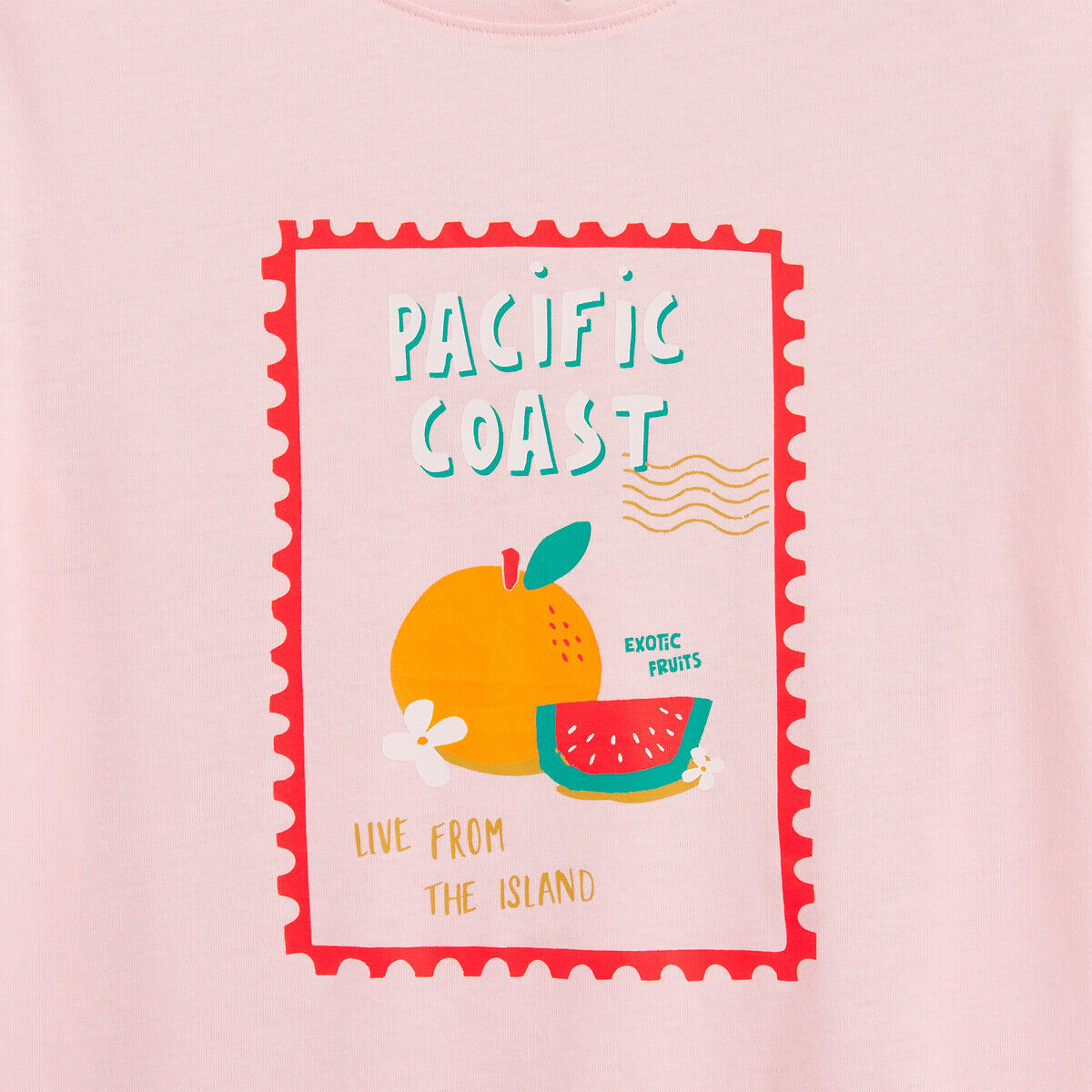LA REDOUTE COLLECTIONS T-shirt col rond, à manches courtes, motif fruits avec message imprimé devant