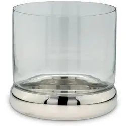 Windlicht / Kerzenhalter rund, glatt poliert Gesamt-H 24,0cm, D 24,0cm Edelstahl