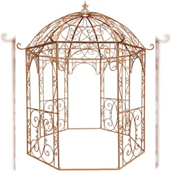 DELUKE Pavillon LIV Antik 284x263x313cm, Metall, Antik-Braun Gartenpavillon Zierpavillon Gartendeko