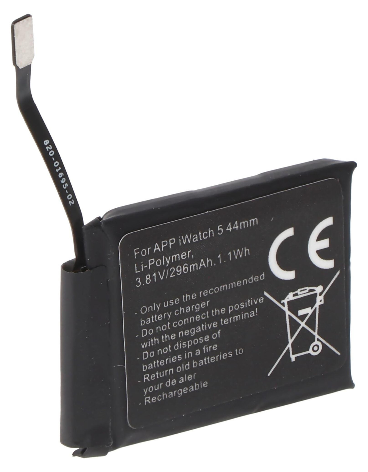 AccuCell Batterij voor Apple Watch 5 44mm modellen A2181 en A2157 Lithium-polymeer 3,81V 296mAh 1,1Wh