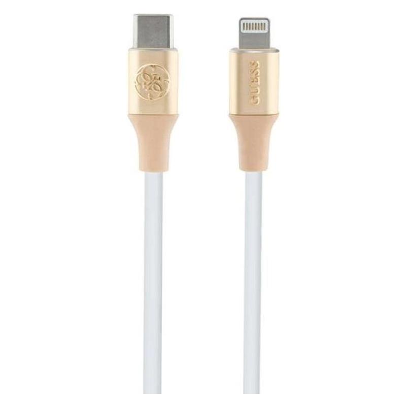Guess GUCLLALRGDD kabel USB-C - Lightning 1.5m Fast Charging złoty/light gold Ebossed Logo (1.50 m, USB 3.2 Gen 1) (1467198017)