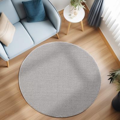 Teppich AYYILDIZ TEPPICHE "LOOM 4300 , auch als Läufer und in Rund", silber, H:7mm Ø:200cm, Polypropylen, Teppiche, Teppich, Kurzflor, grobe Schlingen Struktur, pflegeleicht, strapazierfähig