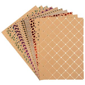 Ideen-mit-Herz Motivpapier Hintergründe, A4, 160 g/m², mit Folienveredelung & Prägung, 10 Motive, 10 Blatt