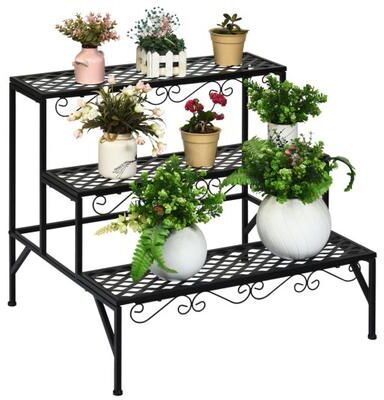 Costway 3 Tiers Metal Decorative Plant Stand