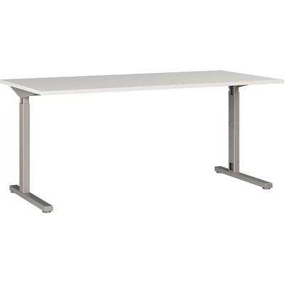 Schreibtisch GERMANIA "Prescott", silber (lichtgrau, silber, silber, lichtgrau), B:160cm H:80cm T:80cm, Tische, Schreibtisch, Breite 160 cm