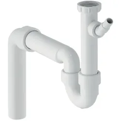 Geberit Rohrbogengeruchsverschluss 152550111 11/2" x 50mm, mit Winkelschlauchtülle, Abgang vertikal, für Spülbecken, weiß