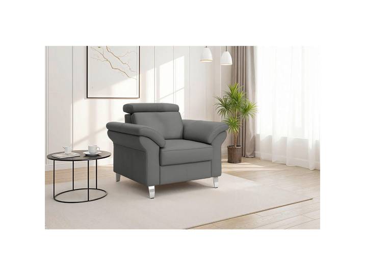 Sit & More Sessel Arngast E, Mokka, Metall, Echtleder, Nappaleder, 101x84x93 cm, gepolsterte Armlehnen, Wohnzimmer, Sessel, Sonstige Sessel