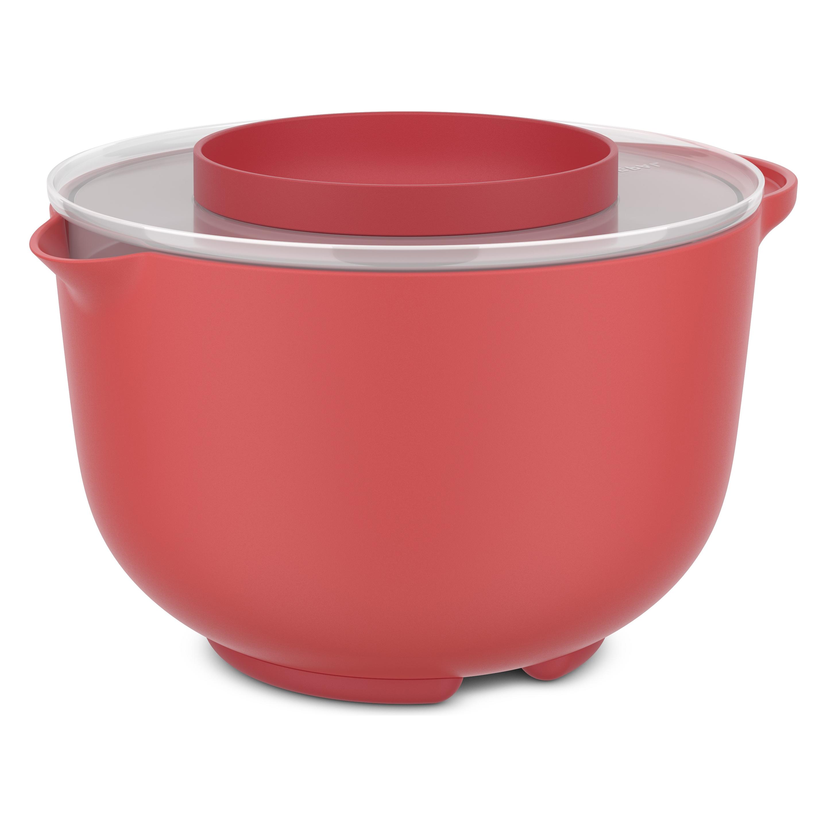 Mepal Rührschüssel Chef It 3000 ml mit Spritzschutzdeckel - korallenrot (3 l, 1x) (59240109)