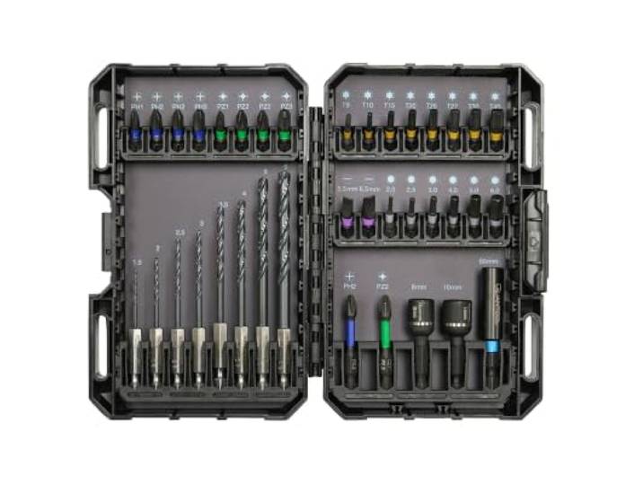 Quantool Bit-Set 37-teilig, passend für jeden Akku-Bohrschrauber - aus S2-Stahl - passgenau und verschleißmindernd beschichtet - in kompakter Box - für Akkuschrauber und Elektrowerkzeuge - Q25237