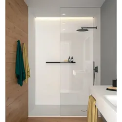 repaBAD Duschwanne Oslo, Mineralwerkstoff, flaches Design, rutschhemmend, 120 x 80 x 1,2 cm in Zement