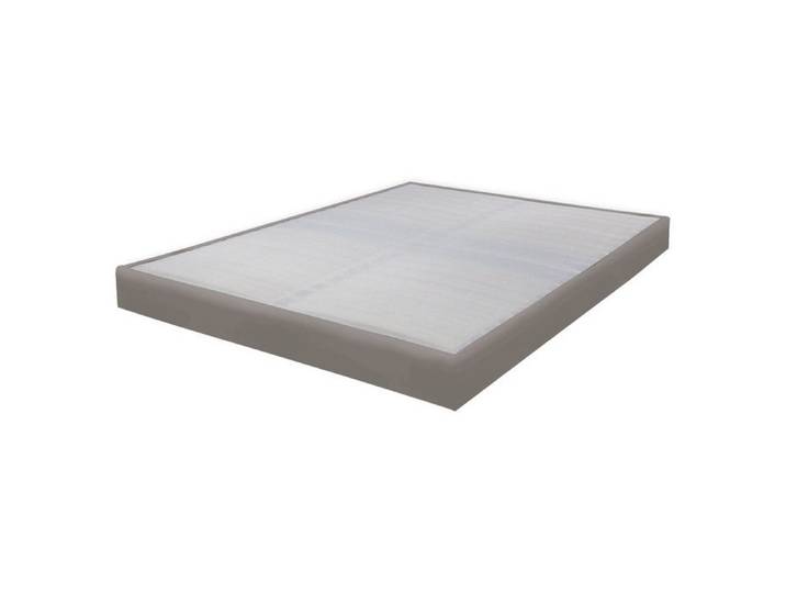 Sommier tapissier 160x200 Omega simili taupe 2x18 lattes