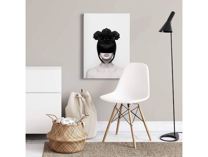 Wandbild Black Widow Polyester PVC / Fichtenholz Weiß 50 x 70cm