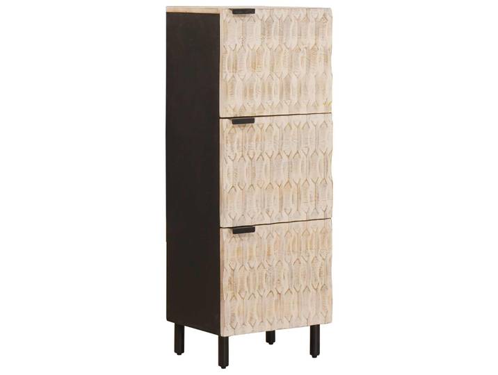 vidaXL Highboard Weiße gewaschene Oberfläche 40 x 33 x 110 cm