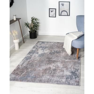 Outdoorteppich "Avery", blau (grau, blau, braun), B:120cm H:10mm L:180cm, Polyester, MYFLAIR MÖBEL & ACCESSOIRES, Teppiche, Outdoorteppich, Kurzflor, modernes Design, waschbar, In- und Outdoor geeignet