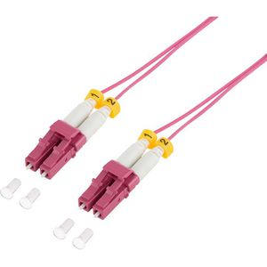 LogiLink Glasfaserkabel FS4LC01, Multimode, LC/UPC auf LC/UPC, Duplex, OM4 (40 Gbit/s), 1 m